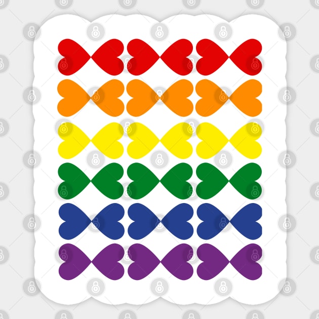 Pride Hearts Design LGBT Sticker by WarFX Designs